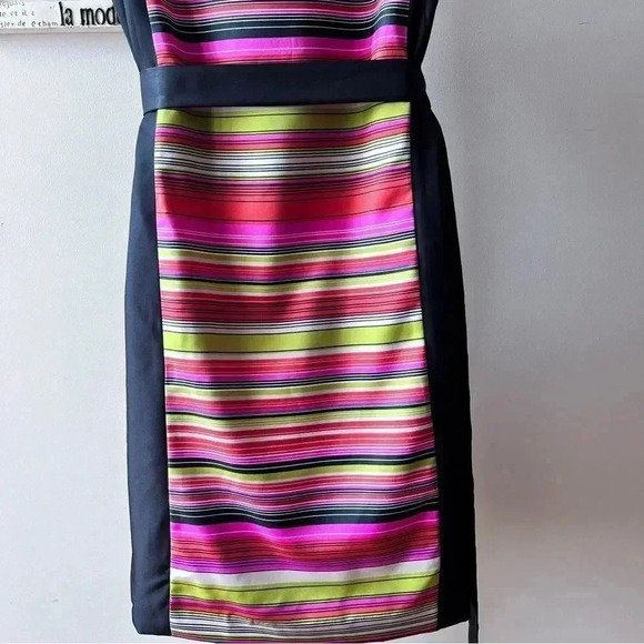 Banana Republic Dopamine Striped Color-block Sleeveless Sheath Dress Size 0 - Picture 7 of 8